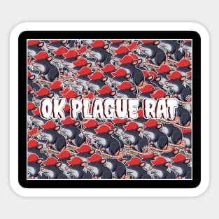 OK Plague Rat Red Hat Crowd Design Square Sticker